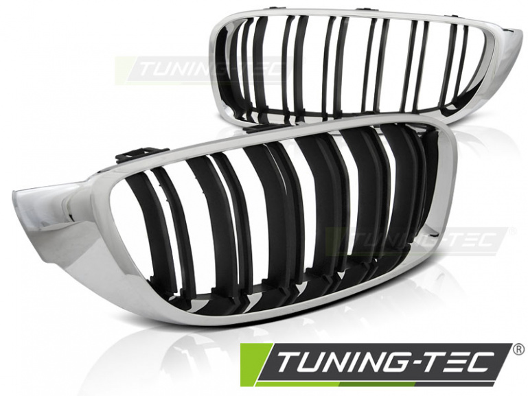 Upgrade Sportgrill Nieren für BMW 4er F32/F33/F36 13-18 chrom/schwarz in Doppelsteg Design